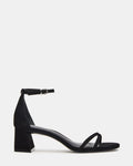 RAE Black Nubuck Strappy Block Heel Women's Sandal | Steve Madden