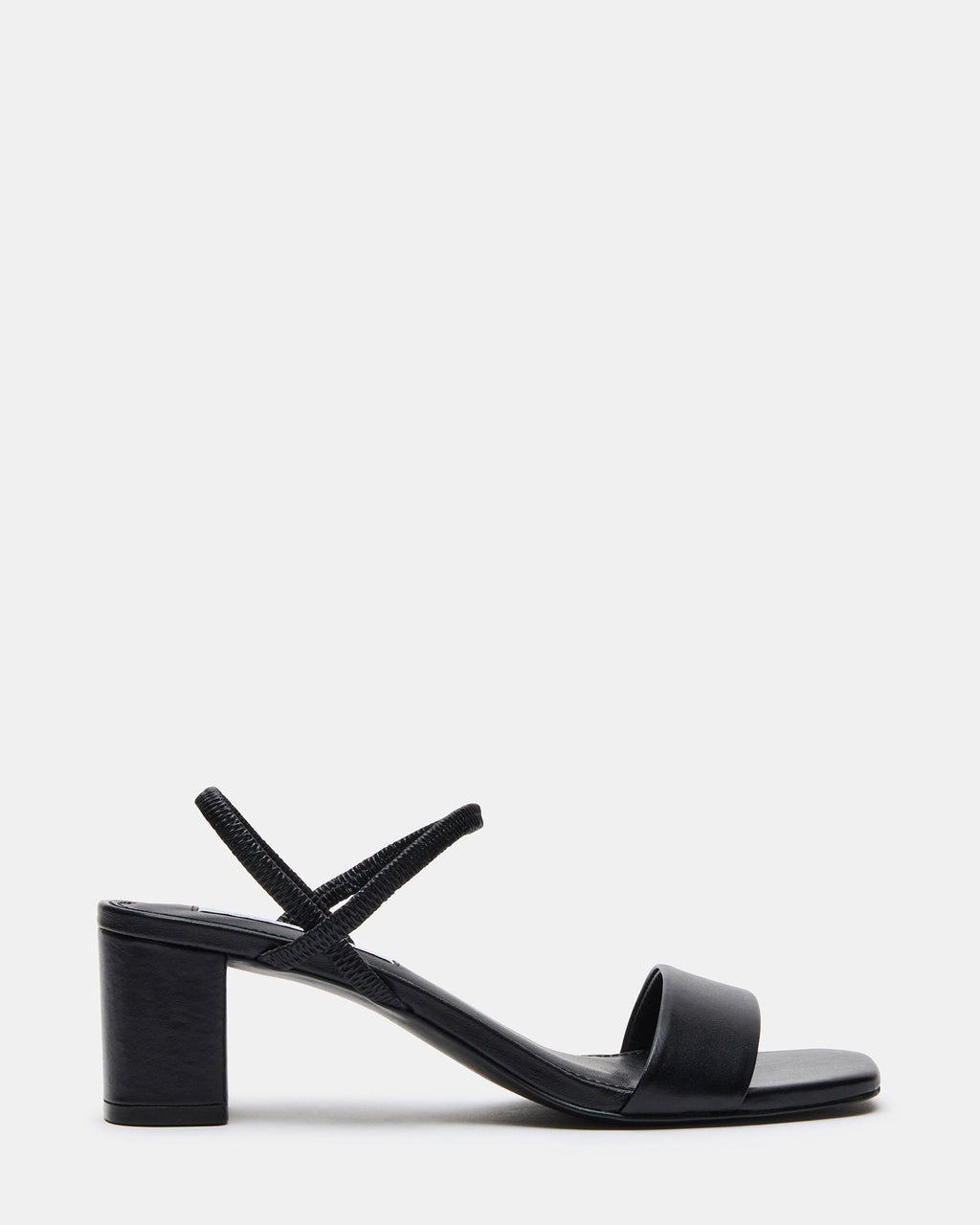 RIELLA Black Leather Square-Toe Women's Block Heel | Steve Madden
