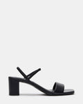 RIELLA Black Leather Square-Toe Women's Block Heel | Steve Madden