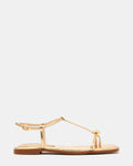 RITZY Gold Square-Toe Strappy Women's Sandal | Steve Madden