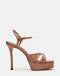 SCARLET Mocha Square-Toe Strappy Platform Women's Heel | Steve Madden