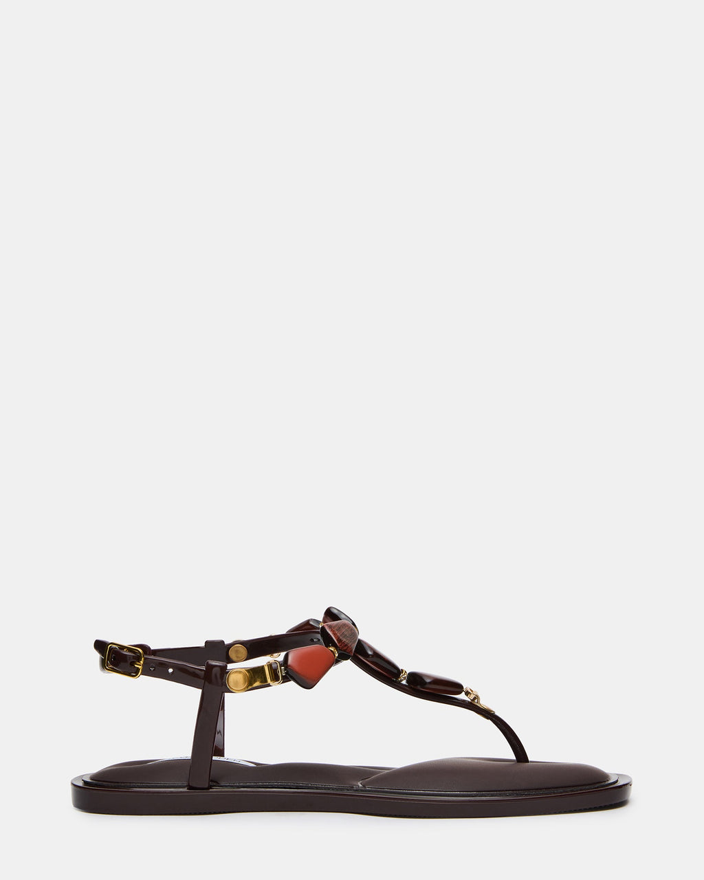 TAISY Brown Multi Stones Thong Women's Sandal | Steve Madden