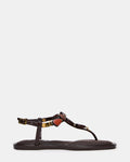TAISY Brown Multi Stones Thong Women's Sandal | Steve Madden