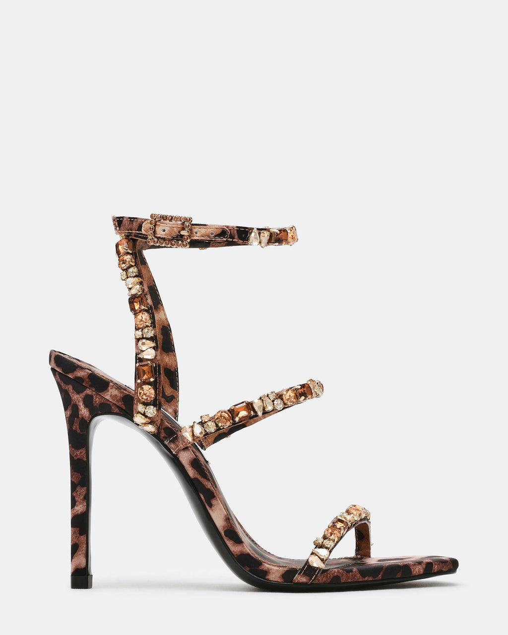 TANGO Leopard/Gold Strappy Embellished Stiletto Women's Heel | Steve Madden