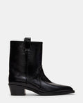 VINNY Black Leather Pointed-Toe Women's Ankle Boot | Steve Madden