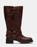 ASTOR Brown Leather Wide Calf Knee-High Women's Boot | Steve Madden